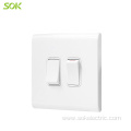 16AX250V 2Gang 1Way Light Switch White British switch